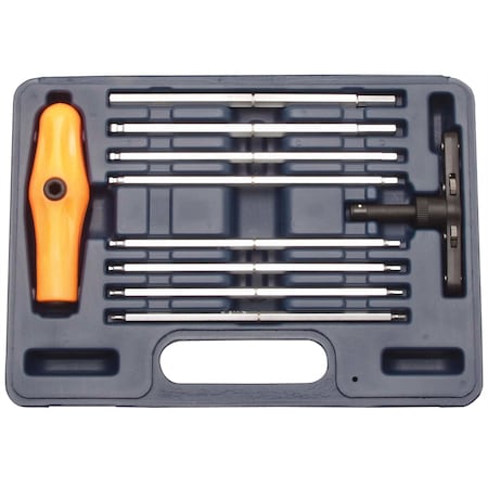 Vim Tools 10 PIece Extra Long SAE Ball Hex Ratcheting T-Handle Set BHI100
